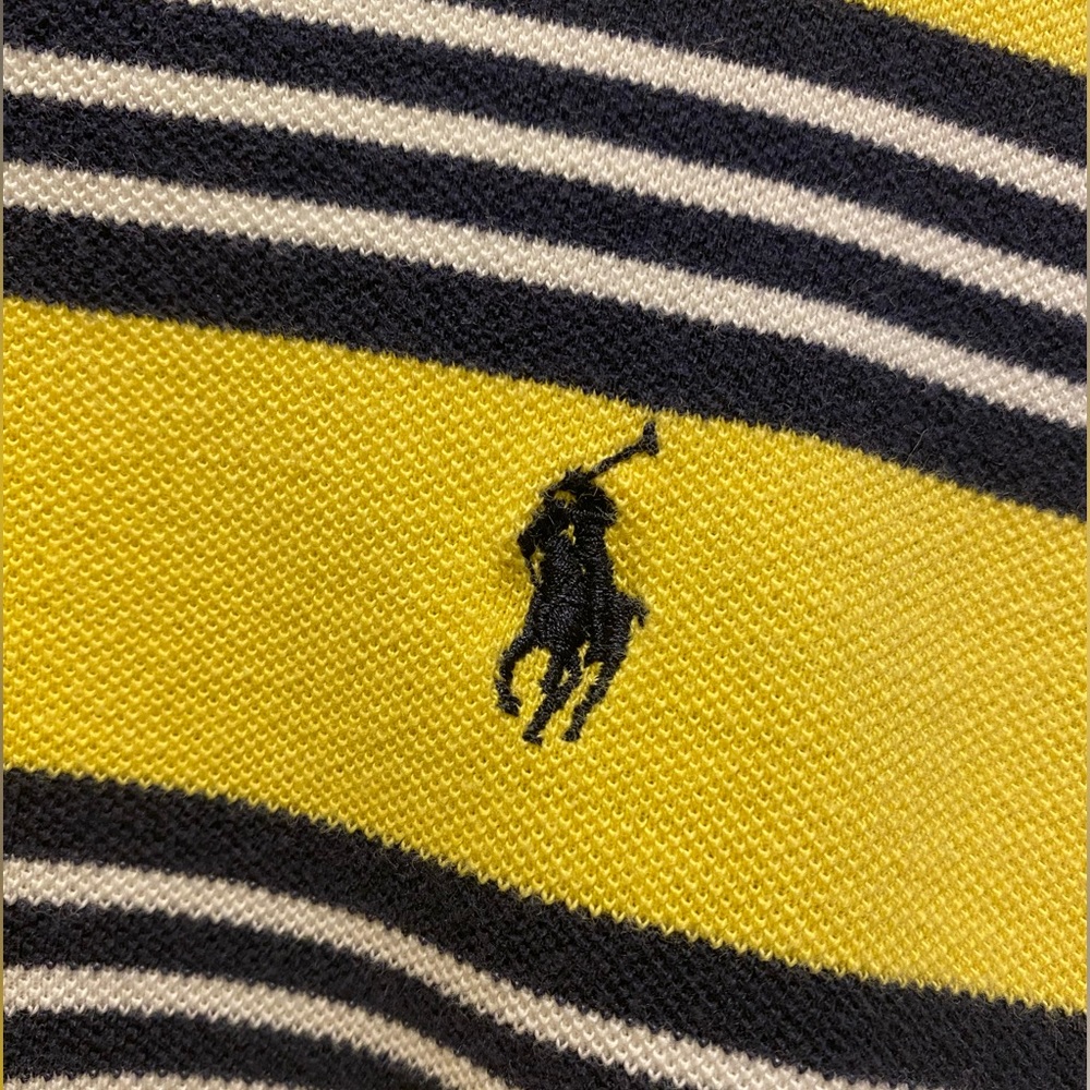 Ralph Lauren Polo Golf Men's L Blue Yellow 100% Cotton Short Sleeve Polo Shirt